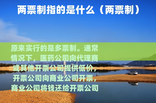 两票制指的是什么（两票制）