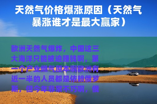 天然气价格爆涨原因（天然气暴涨谁才是最大赢家）