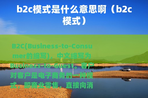 b2c模式是什么意思啊（b2c模式）