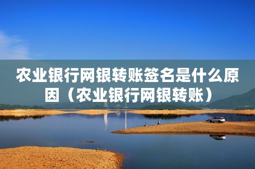 农业银行网银转账签名是什么原因(农业银行网银转账) 农业银行网银转账签名是什么原因(农业银行网银转账)