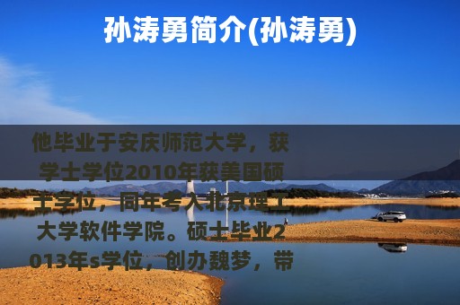 孙涛勇简介(孙涛勇)