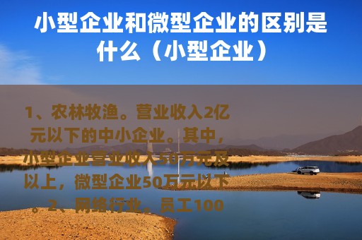 小型企业和微型企业的区别是什么（小型企业）