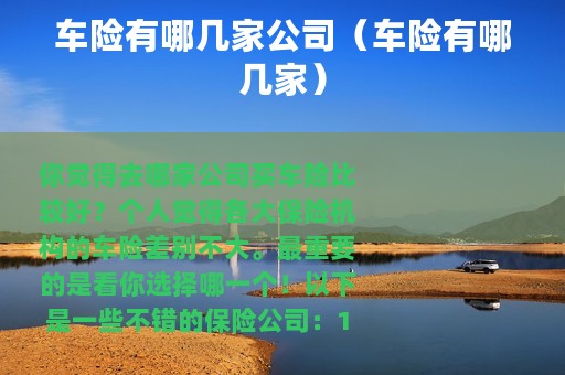 车险有哪几家公司（车险有哪几家）