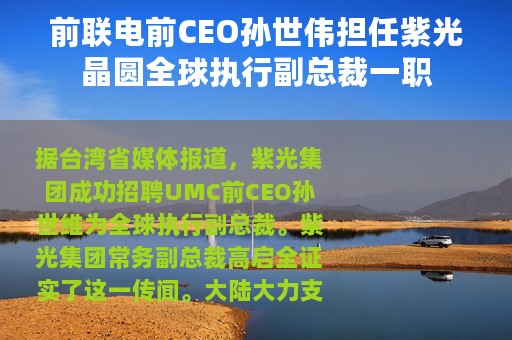 前联电前CEO孙世伟担任紫光晶圆全球执行副总裁一职