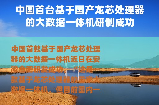 中国首台基于国产龙芯处理器的大数据一体机研制成功