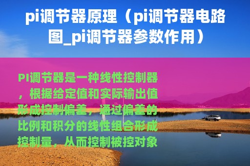 pi调节器原理（pi调节器电路图_pi调节器参数作用）