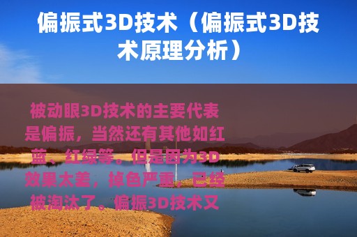偏振式3D技术（偏振式3D技术原理分析）