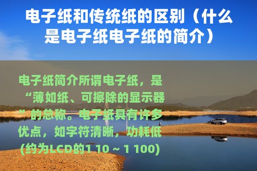 电子纸和传统纸的区别（什么是电子纸电子纸的简介）