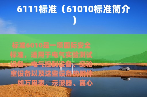 6111标准（61010标准简介）