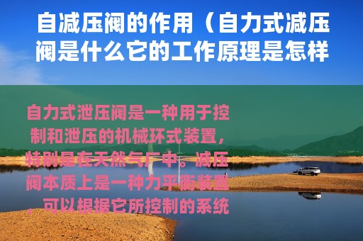 自减压阀的作用（自力式减压阀是什么它的工作原理是怎样的）
