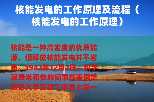 核能发电的工作原理及流程（核能发电的工作原理）
