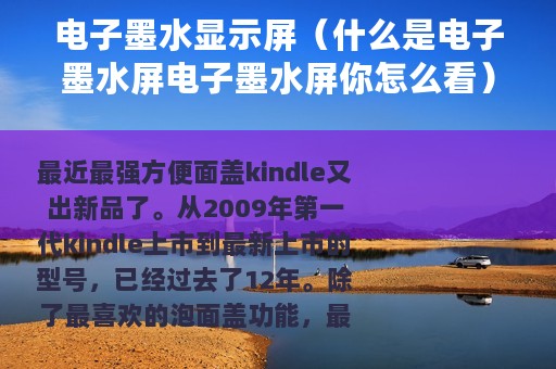 电子墨水显示屏（什么是电子墨水屏电子墨水屏你怎么看）