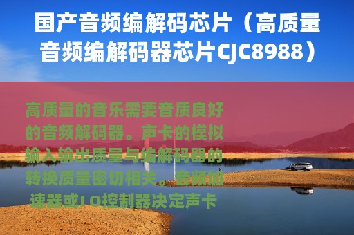 国产音频编解码芯片（高质量音频编解码器芯片CJC8988）