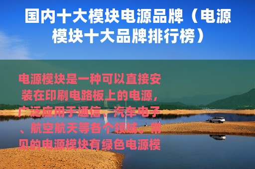 国内十大模块电源品牌（电源模块十大品牌排行榜）