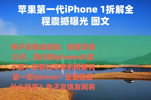 苹果第一代iPhone 1拆解全程震撼曝光 图文