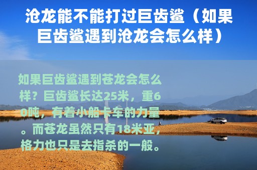 沧龙能不能打过巨齿鲨（如果巨齿鲨遇到沧龙会怎么样）