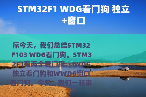 STM32F1 WDG看门狗 独立+窗口