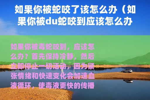 如果你被蛇咬了该怎么办（如果你被du蛇咬到应该怎么办）
