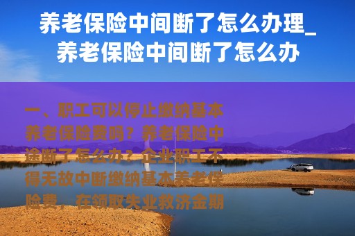 养老保险中间断了怎么办理_养老保险中间断了怎么办