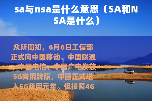 sa与nsa是什么意思(SA和NSA是什么) sa与nsa是什么意思(SA和NSA是什么)