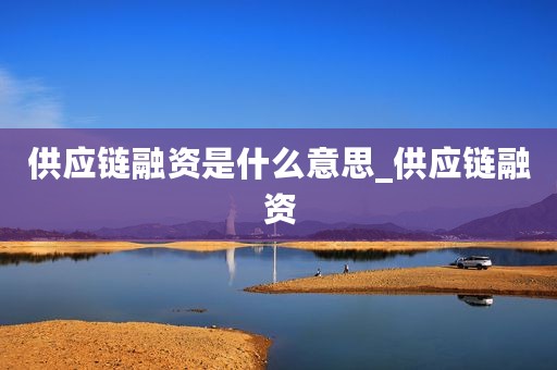 供应链融资是什么意思_供应链融资