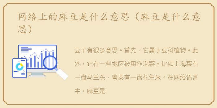 网络上的麻豆是什么意思（麻豆是什么意思）