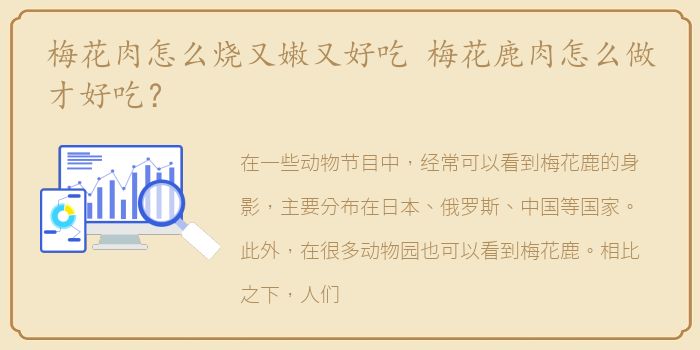 梅花肉怎么烧又嫩又好吃 梅花鹿肉怎么做才好吃？
