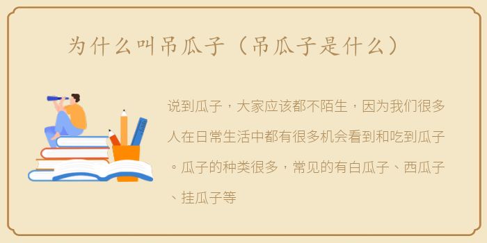 为什么叫吊瓜子（吊瓜子是什么）