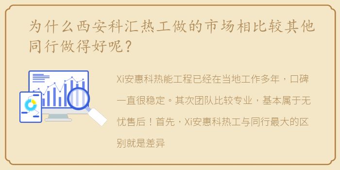 为什么西安科汇热工做的市场相比较其他同行做得好呢？