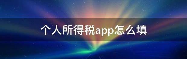 个人所得税app怎么填（个人所得税app千万别填）