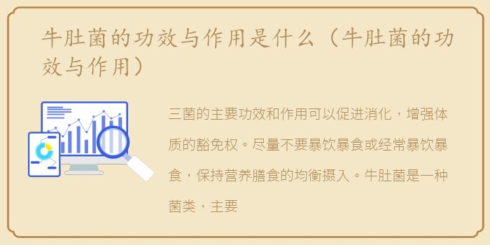 牛肚菌的功效与作用是什么（牛肚菌的功效与作用）