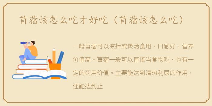 苜蓿该怎么吃才好吃（苜蓿该怎么吃）