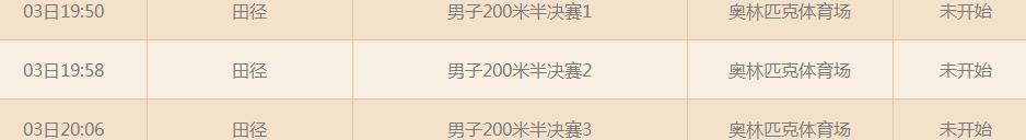 200米半决赛时间是什么时候（200米半决赛时间）