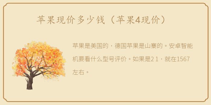 苹果现价多少钱（苹果4现价）