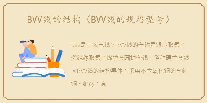 BVV线的结构（BVV线的规格型号）