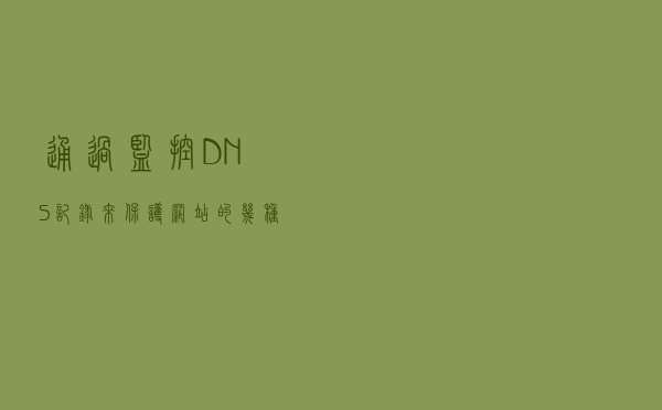 通过监控DNS记录，来保护网站的几种方式？你需要了解