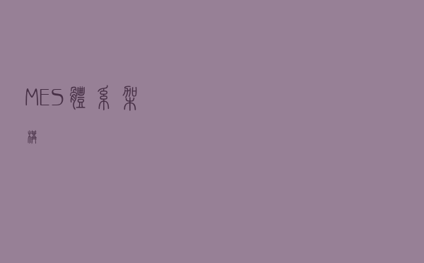 MES体系架构