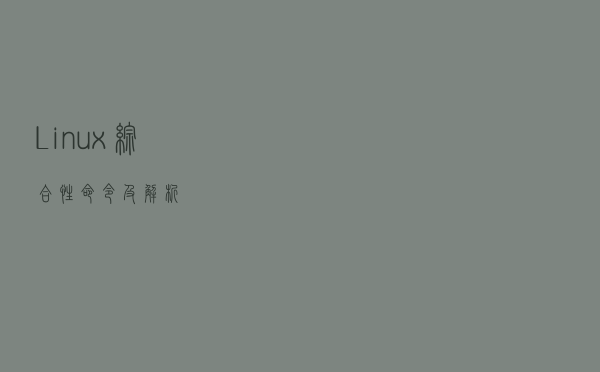Linux综合性命令及解析