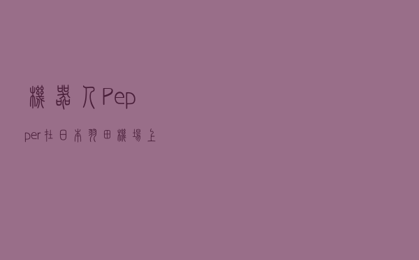机器人Pepper在日本羽田机场“上岗”