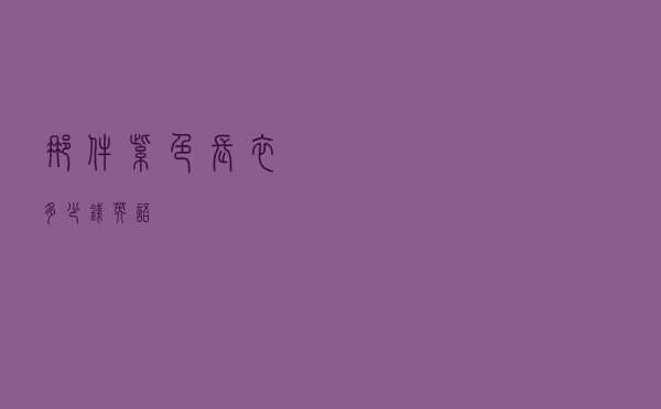 那件紫色长衣多少钱英语