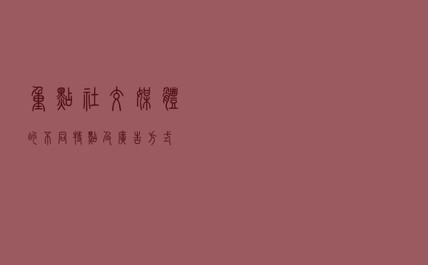 重点社交媒体的不同特点及广告方式