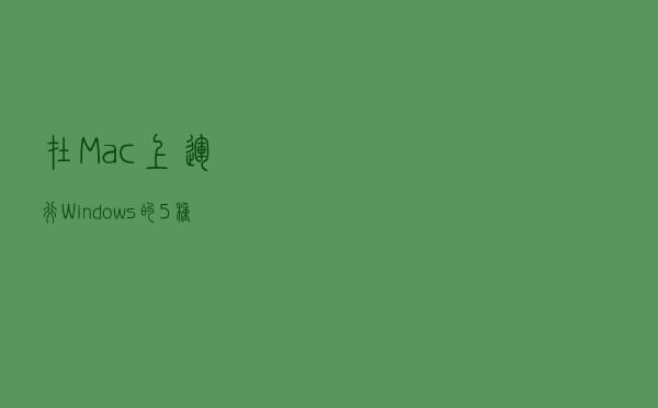 在Mac上运行Windows的5种最佳方案