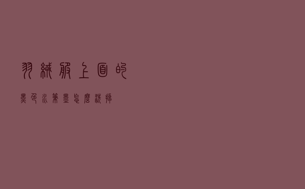 羽绒服上面的黑色水笔墨怎么洗掉