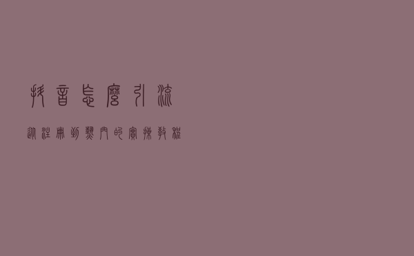 抖音怎么引流？从注册到热门的实操教程分享