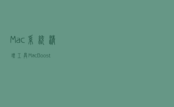 Mac系统清理工具：MacBooster