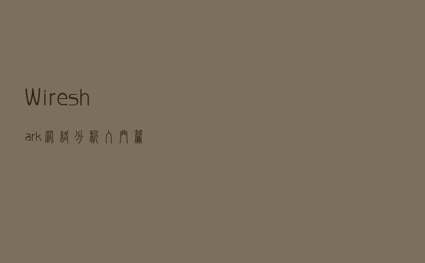 Wireshark网络分析入门篇