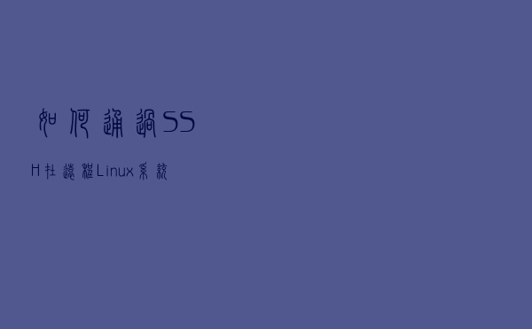 如何通过 SSH 在远程 Linux 系统上运行命令