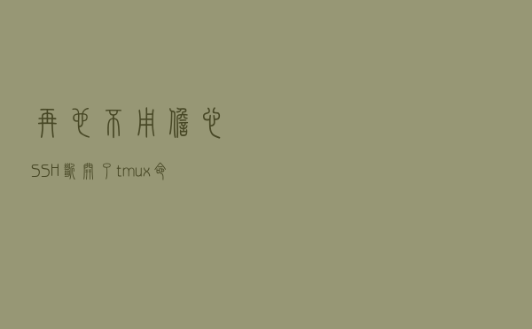 再也不用担心 SSH 断开了 - tmux 命令