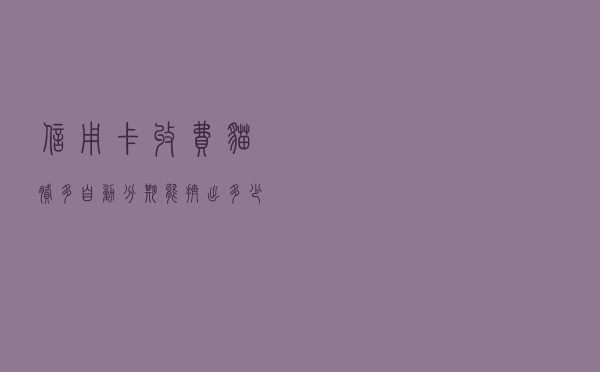 信用卡收费猫腻多 自动分期能挤出多少“水分”