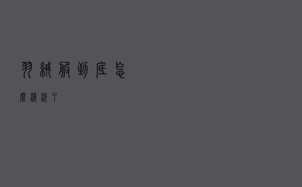 羽绒服到底怎么清洗了